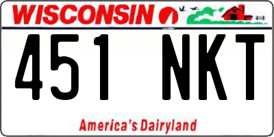 WI license plate 451NKT