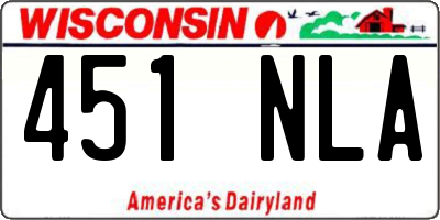 WI license plate 451NLA