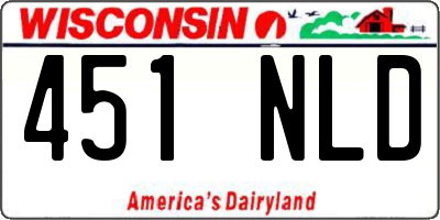 WI license plate 451NLD