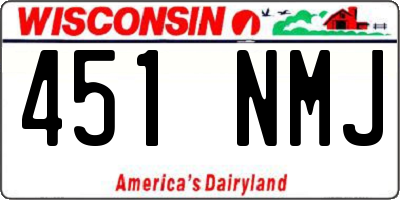 WI license plate 451NMJ