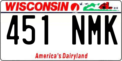 WI license plate 451NMK