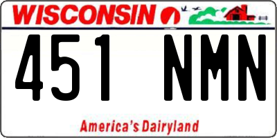 WI license plate 451NMN