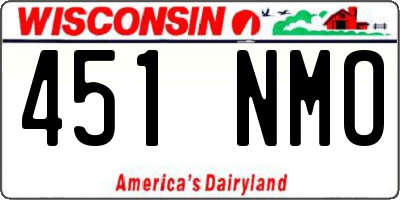 WI license plate 451NMO