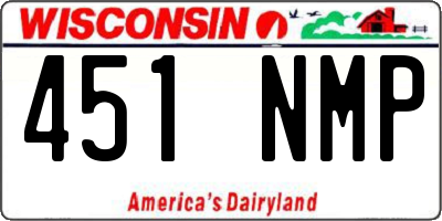WI license plate 451NMP