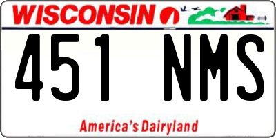WI license plate 451NMS