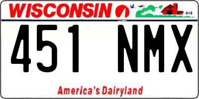 WI license plate 451NMX