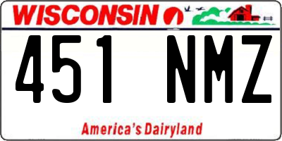 WI license plate 451NMZ