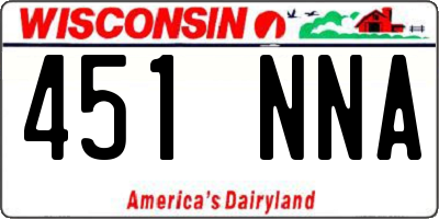 WI license plate 451NNA