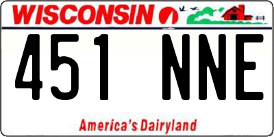 WI license plate 451NNE