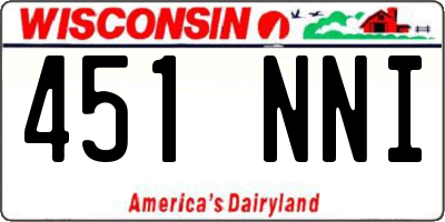 WI license plate 451NNI