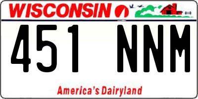 WI license plate 451NNM
