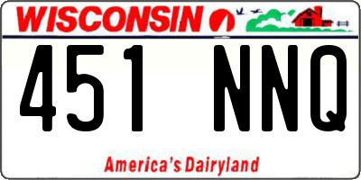 WI license plate 451NNQ