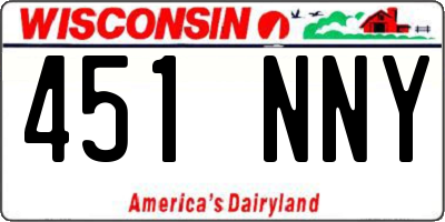 WI license plate 451NNY