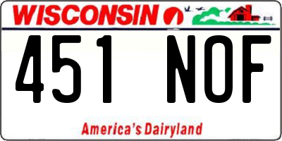 WI license plate 451NOF