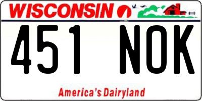 WI license plate 451NOK