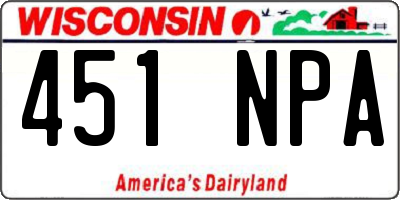 WI license plate 451NPA