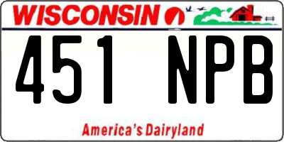 WI license plate 451NPB
