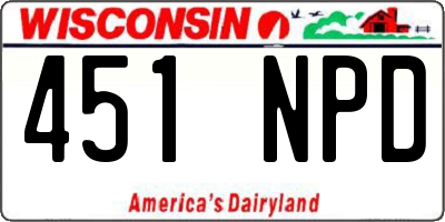 WI license plate 451NPD