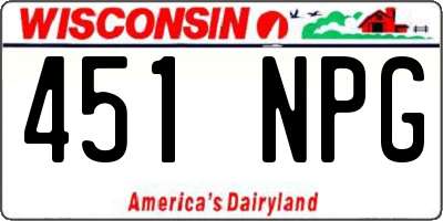 WI license plate 451NPG