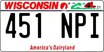 WI license plate 451NPI