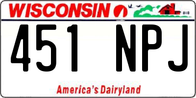 WI license plate 451NPJ