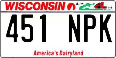 WI license plate 451NPK