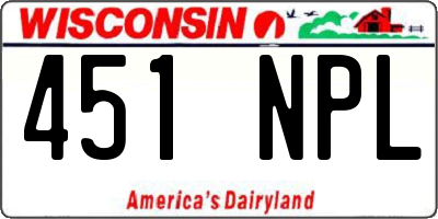 WI license plate 451NPL