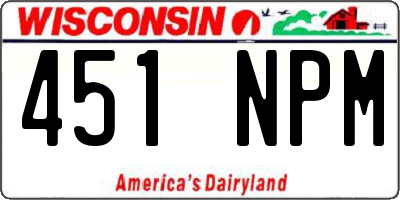 WI license plate 451NPM