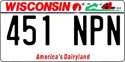 WI license plate 451NPN