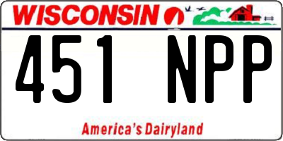WI license plate 451NPP