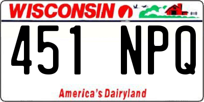 WI license plate 451NPQ