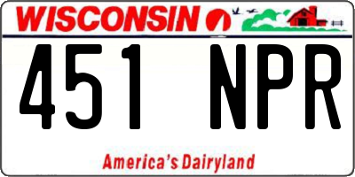WI license plate 451NPR