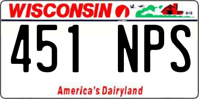 WI license plate 451NPS