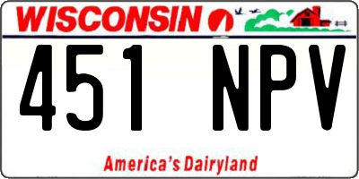 WI license plate 451NPV