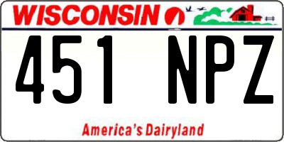 WI license plate 451NPZ