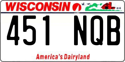 WI license plate 451NQB