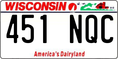 WI license plate 451NQC