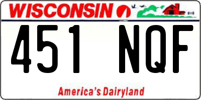 WI license plate 451NQF