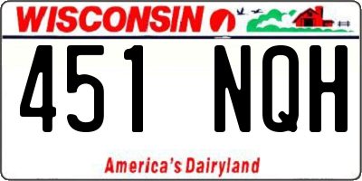 WI license plate 451NQH