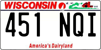 WI license plate 451NQI
