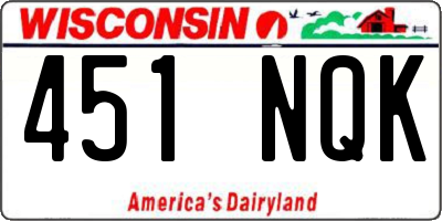 WI license plate 451NQK