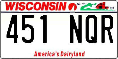 WI license plate 451NQR