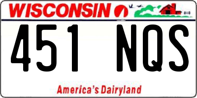 WI license plate 451NQS