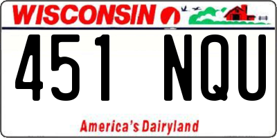 WI license plate 451NQU