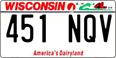 WI license plate 451NQV