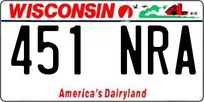 WI license plate 451NRA