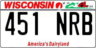 WI license plate 451NRB