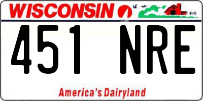 WI license plate 451NRE