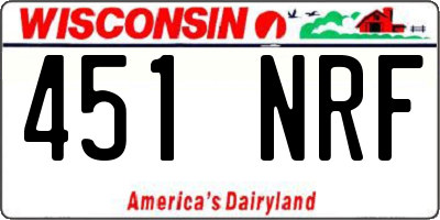 WI license plate 451NRF