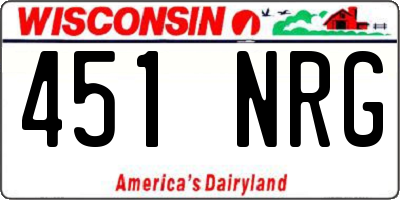 WI license plate 451NRG